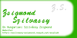 zsigmond szilvassy business card