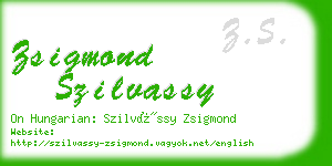 zsigmond szilvassy business card